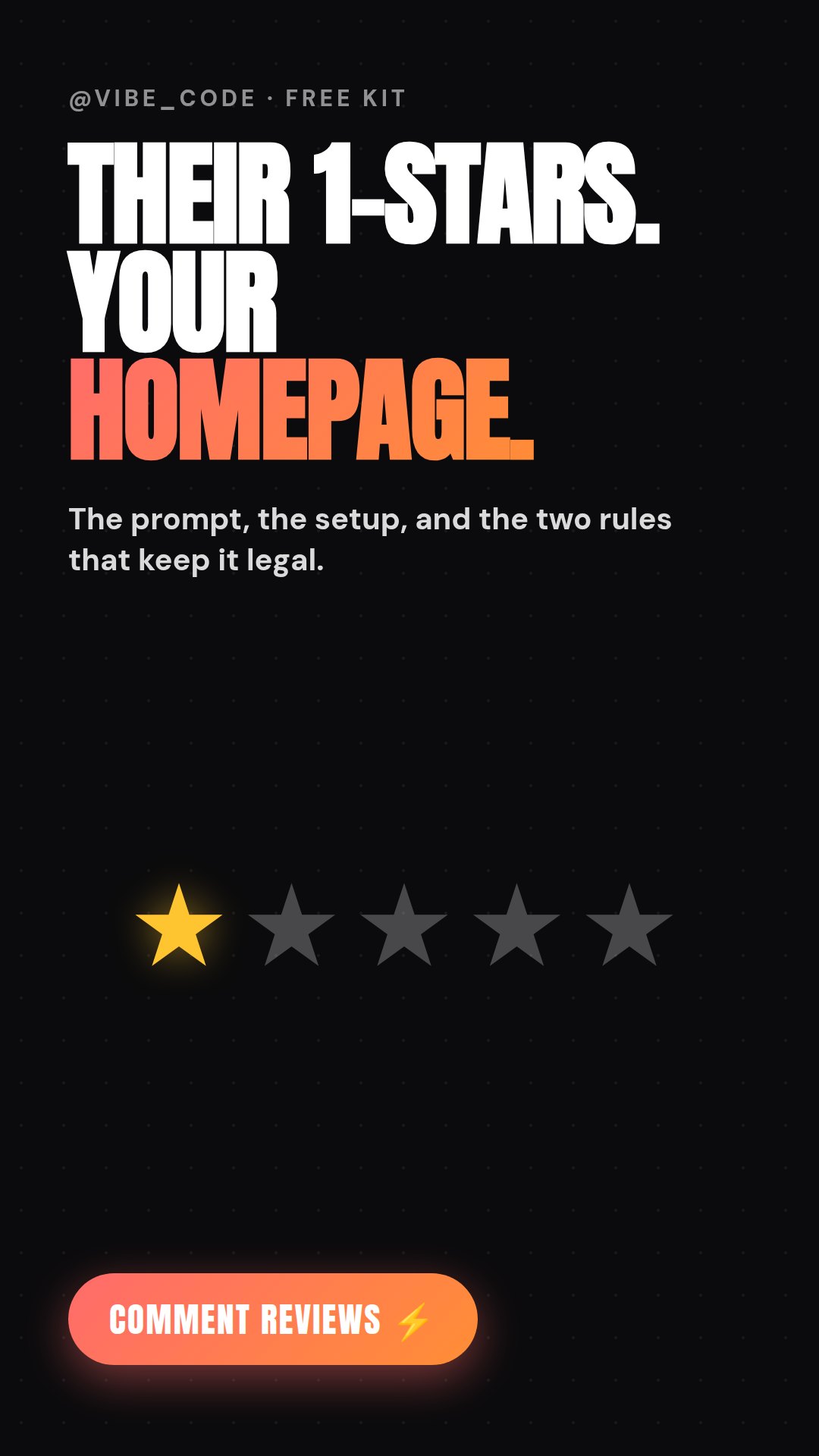 The Reviews Build: their 1-stars, your homepage